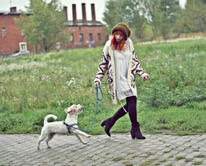 stylizacja na spacer z psem