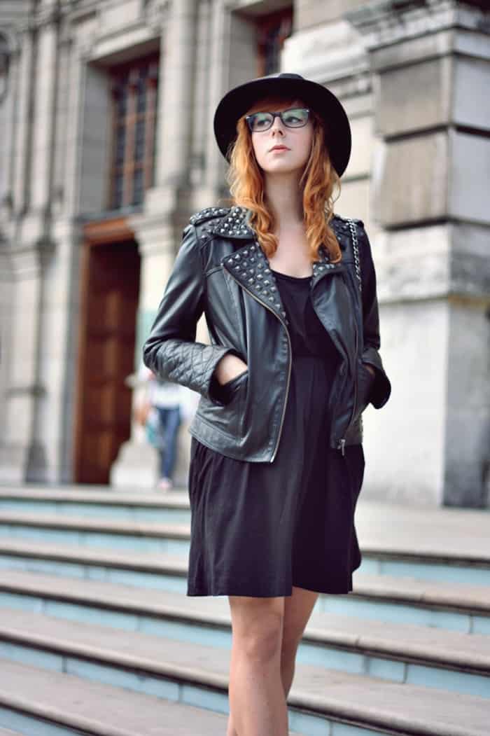 total black look ramoneska styl boho